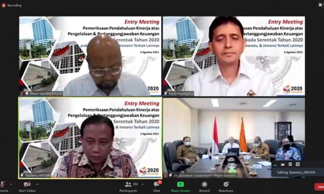 Bawaslu Siap atas Pemeriksaan Kinerja Pengelolaan dan Pertanggungjawaban Pilkada 2020