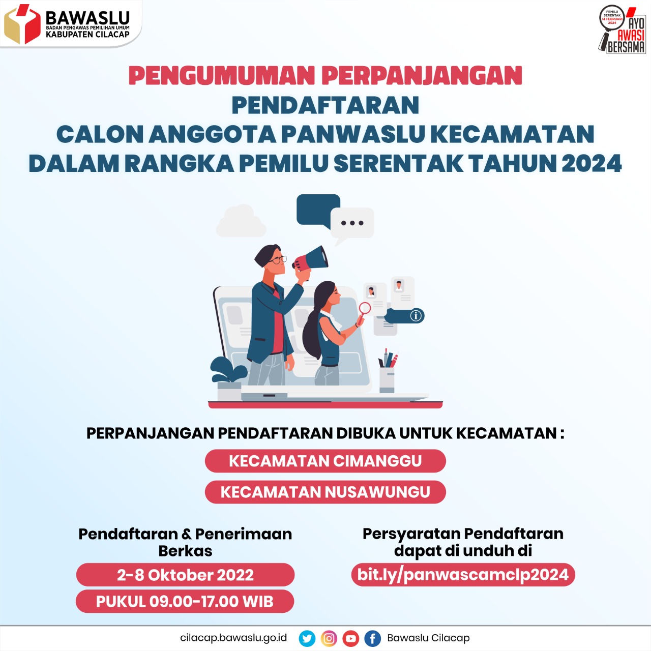 Pengumuman Perpanjangan Pendaftaran Calon Anggota Panwaslu Kecamatan