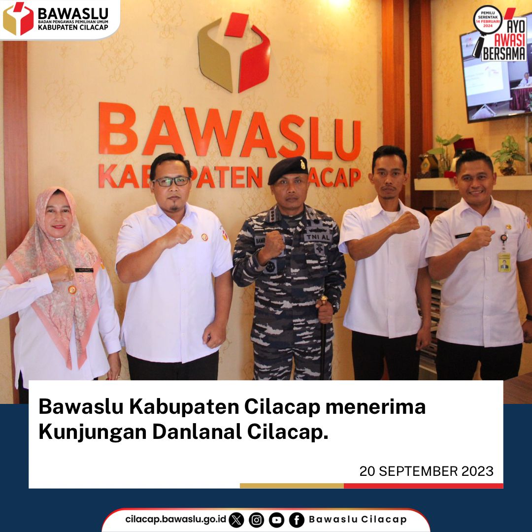 Sinergitas Bawaslu Cilacap dan Danlanal Cilacap pada Pemilu 2024