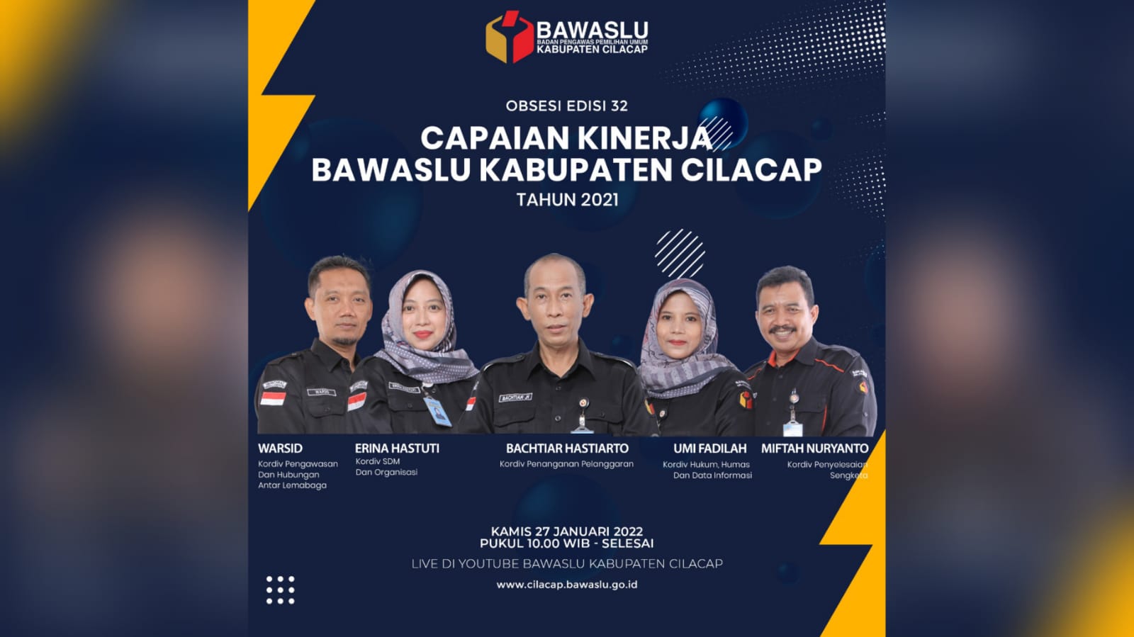 BUPATI CILACAP MENGAPRESIASI KEGIATAN BAWASLU DI TAHUN 2021