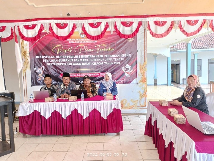  Panwascam Binangun monitoring pengawasan pleno rekapitulasi DPSHP yang dilaksanakan serentak di semua desa di kecamatan Binangun