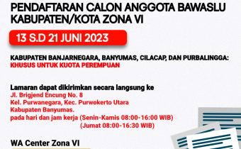Pengumuman Perpanjangan Masa Pendaftaran Calon Anggota Bawaslu Kabupaten/Kota
